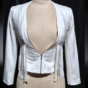 Marciano White Fringe Blazer